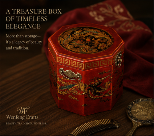 Dragon and Phoenix Pattern Lacquer Dressing Box