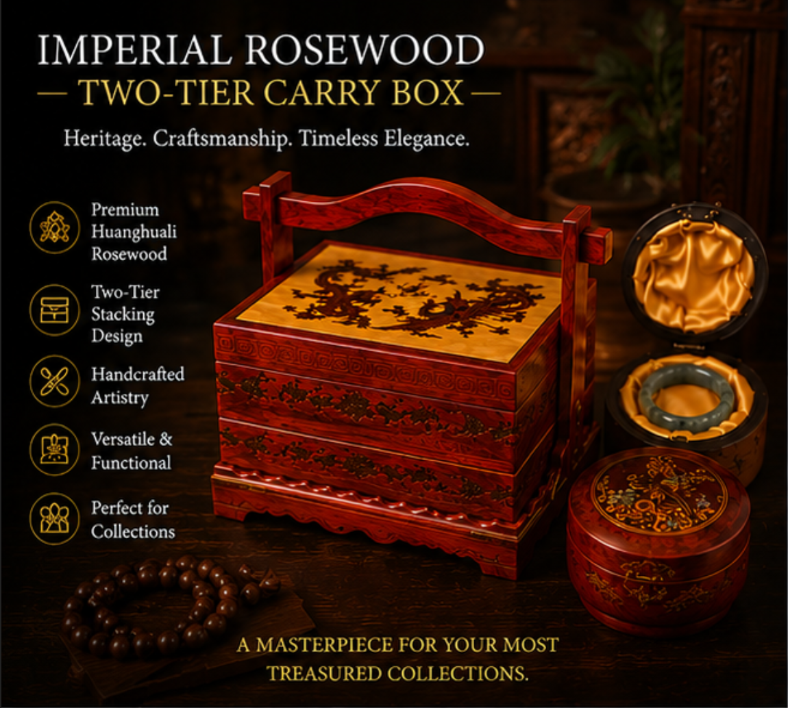 Imperial Huanghuali Two-Tier Carry Box