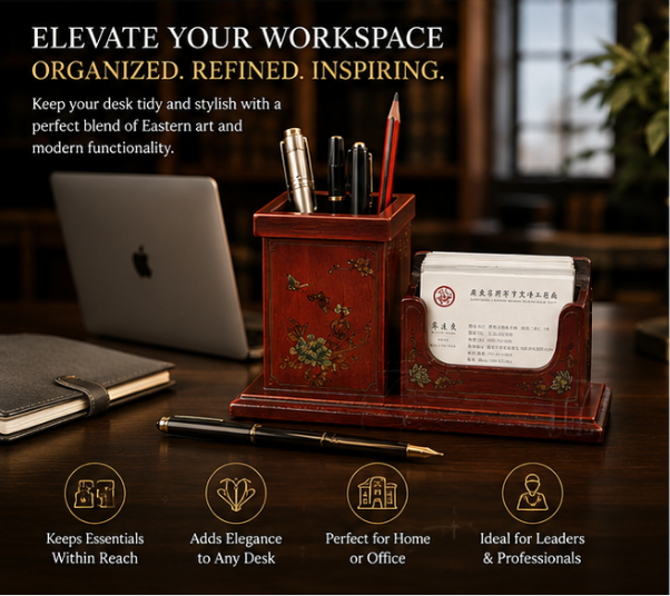 Imperial Rosewood Desk Organizer
